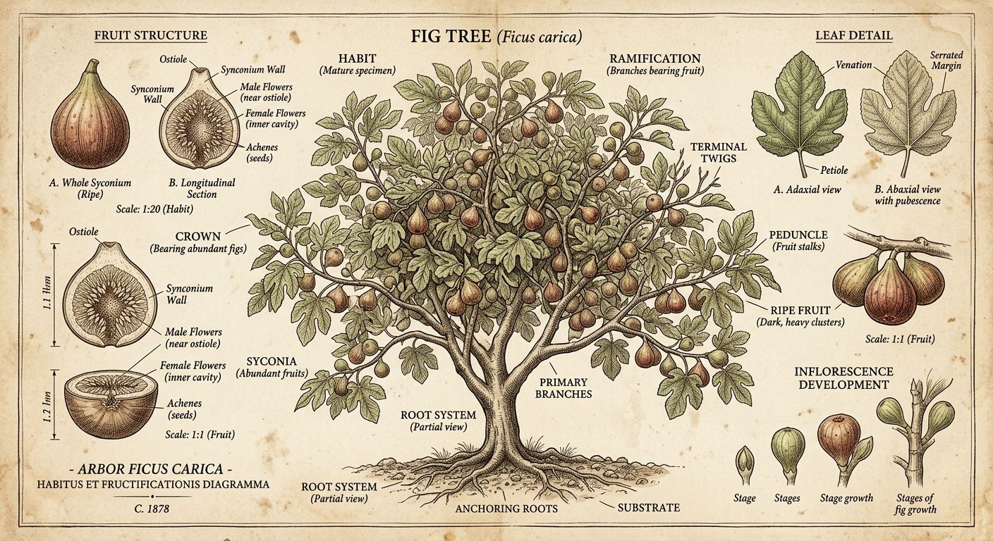Scientific Sketch of Fruitful Tree