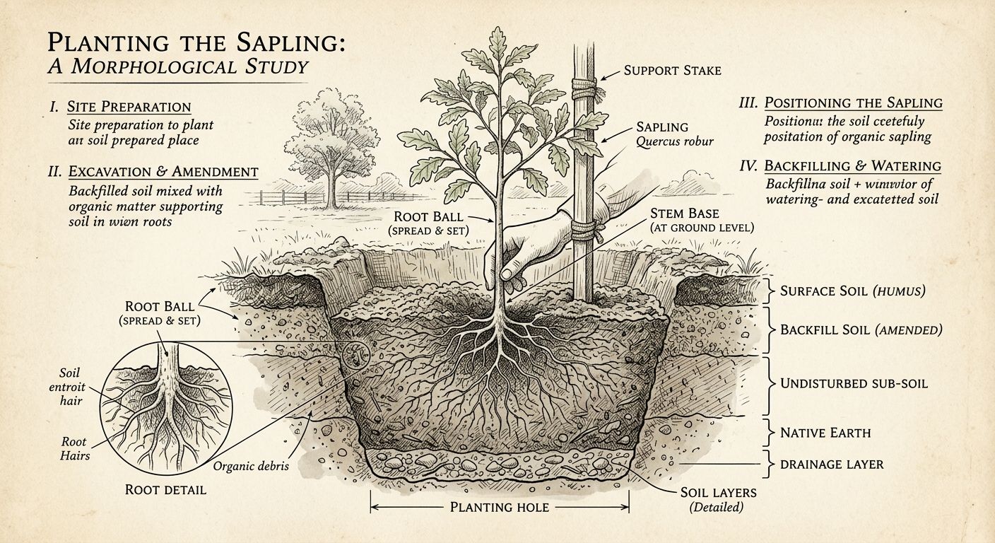 Scientific Sketch of Planting Tree