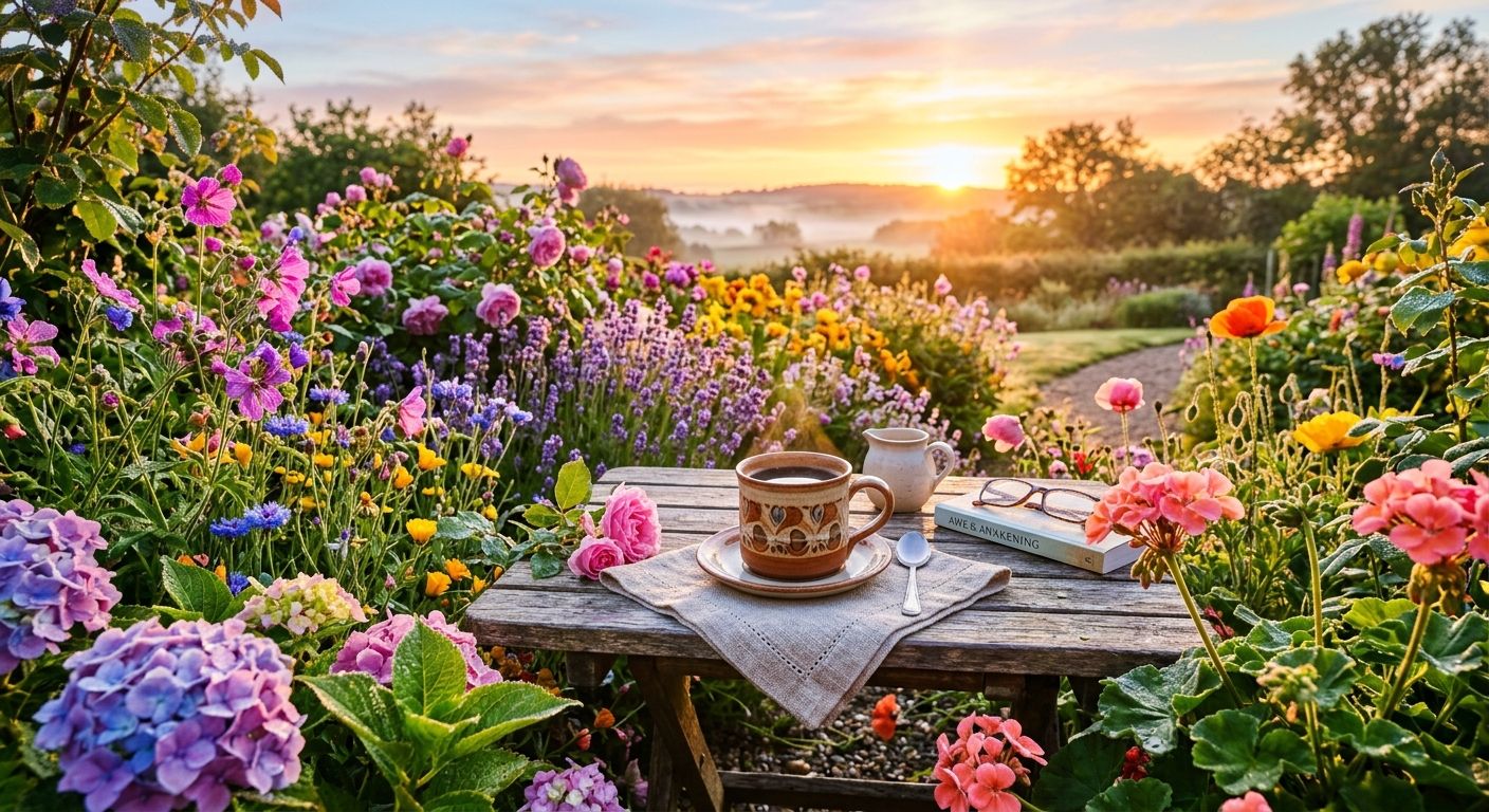 مشهد صباحي مشرق للقهوة العربية يبعث على التفاؤل