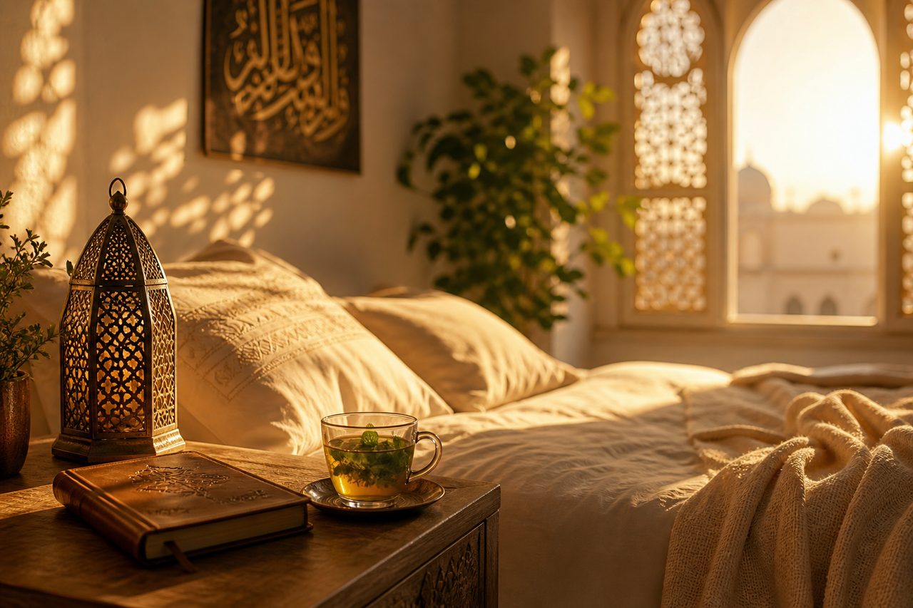 ضوء ذهبي هادئ يرمز إلى الطمأنينة والتجدد
