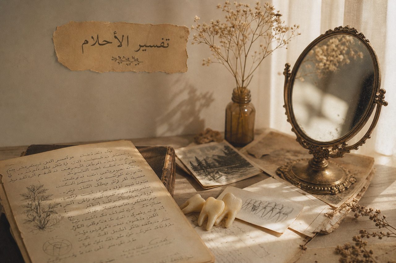 تفسير حلم تساقط الأسنان في أجواء هادئة على طاولة قديمة