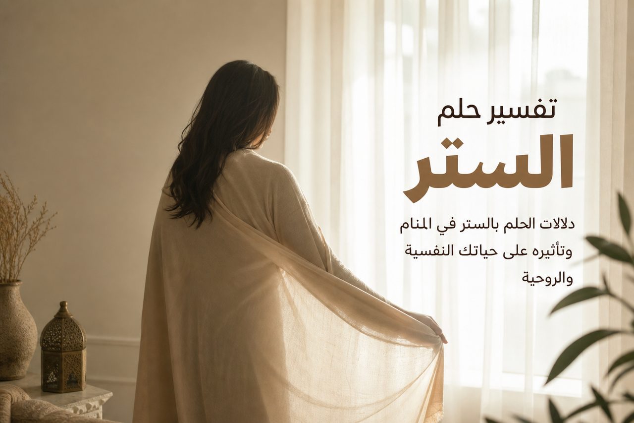 امرأة في ضوء هادئ تمسك وشاحاً رمزياً للستر والسكينة